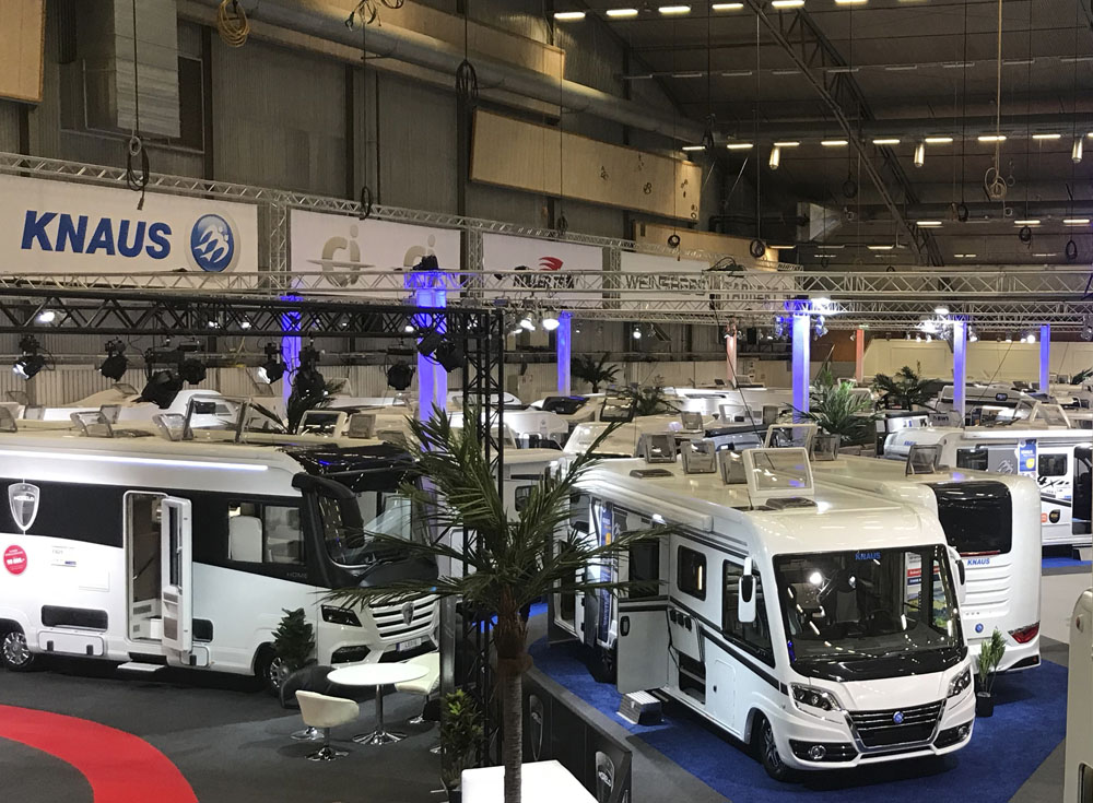 Under Elmia Husvagn Husbil 2019 visade Bergholm tillsammans med sina återförsäljare ett 80-tal fordon i sin monter.