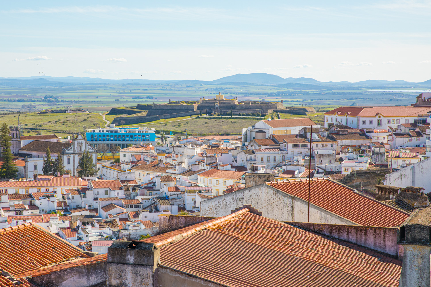 Garrison border town of Elvas and its fortifications.