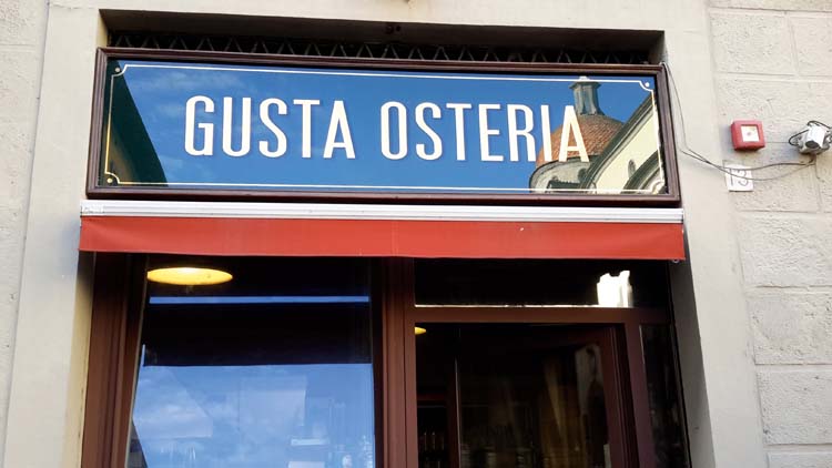 Restaurangen Gusta Osteria i Florens.