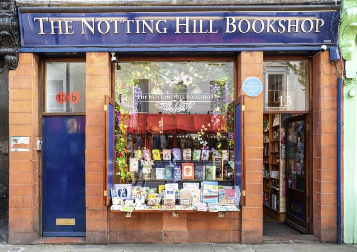 Skyltfönstret på bokhandeln från filmen Notting Hill.